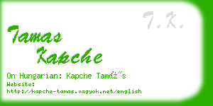 tamas kapche business card